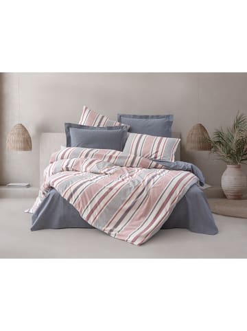 Colourful Cotton Beddengoedset "Duo" blauw/wit