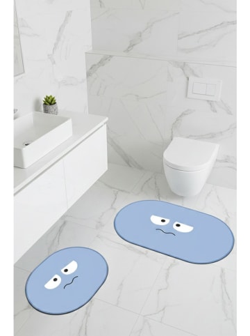 Colourful Cotton 2-delige set: badmatten "Enoja" lichtblauw