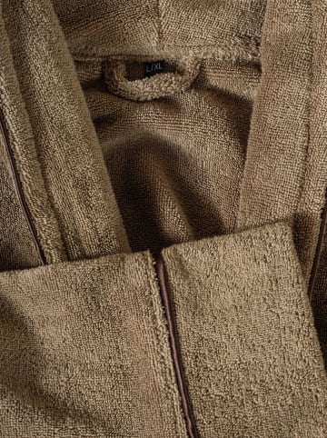 Colourful Cotton 2-delige set: badjas en handdoek lichtbruin