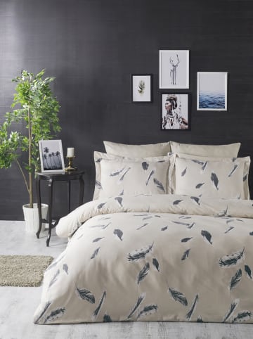 Colorful Cotton Komplet pościeli renforcé "Feather" w kolorze beżowym