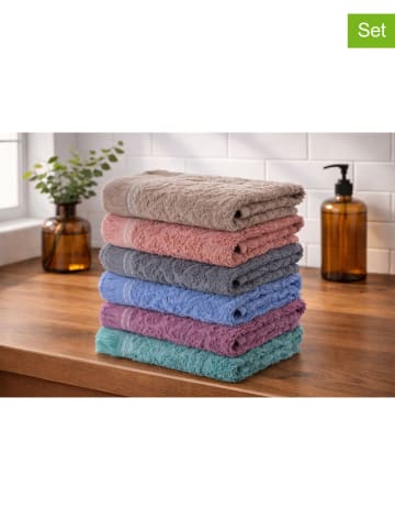 Colourful Cotton 6er-Set: Handtücher "Figure" in Bunt