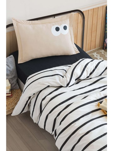 Colourful Cotton Beddengoedset "Funny" wit/bruin