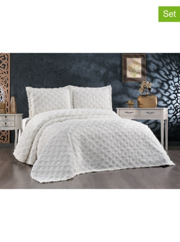 Colourful Cotton 3-delige bedspreiset wit