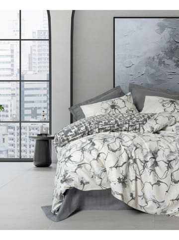 Colourful Cotton Renforcé beddengoedset "Hilaris" wit/antraciet