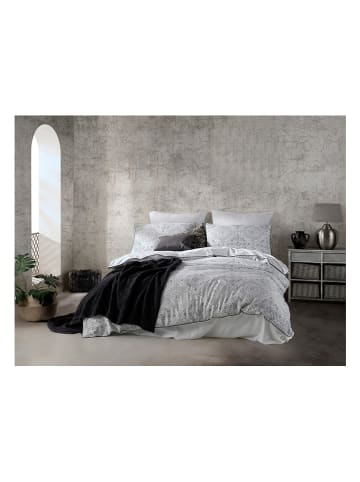 Colourful Cotton Satin-Bettwäsche-Set "Iskit" in Weiß/ Schwarz