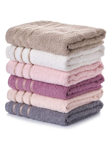 Colourful Cotton 6-delige set: handdoeken "Line" meerkleurig