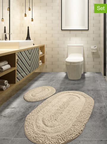 Colourful Cotton 2er-Set: Badvorleger in Beige