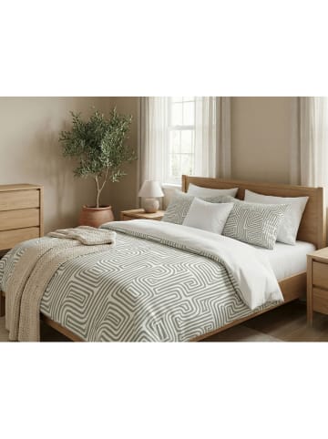 Colourful Cotton Komplet pościeli "Maze" w kolorze biało-zielonym