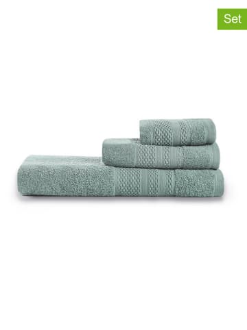 Colourful Cotton 3tlg. Handtuch-Set "Piramit" in Mint