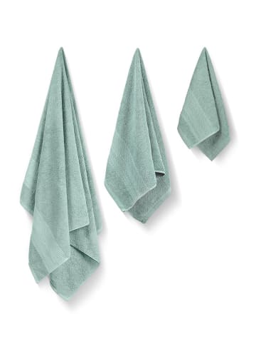 Colourful Cotton 3-częściowy zestaw ręczników "Piramit" w kolorze miętowym