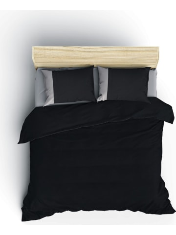 Colorful Cotton Komplet pościeli renforcé w kolorze czarno-szarym