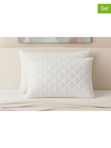 Colourful Cotton 2er-Set: Kissenschoner in Weiß