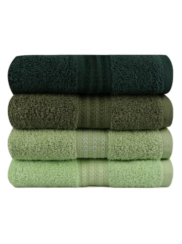 Colourful Cotton 4-delige set: gastendoeken "Rainbow" groen