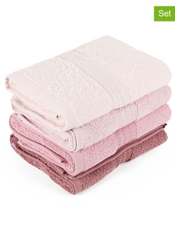 Elizabed 4er-Set: Handtücher "Rainbow" in Rosa