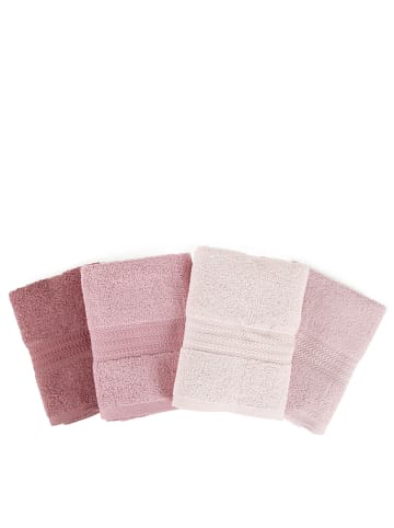 Elizabed 4er-Set: Handtücher "Rainbow" in Rosa