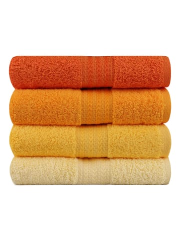 Colourful Cotton 4-delige set: gastendoeken "Rainbow" geel/oranje