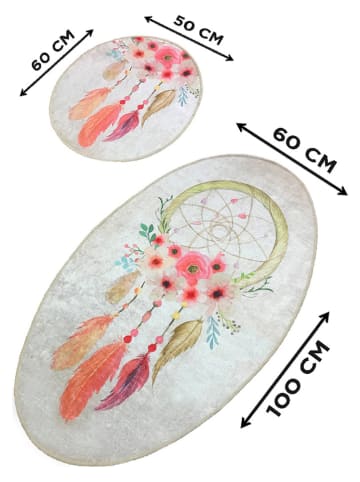 Colourful Cotton Dywaniki łazienkowe (2 szt.) ze wzorem