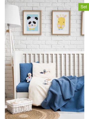 Colourful Cotton 4tlg. Baby-Bettwäscheset in Blau