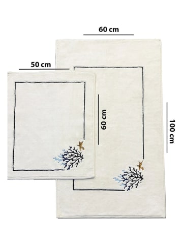 Colourful Cotton 2er-Set: Badvorleger in Creme