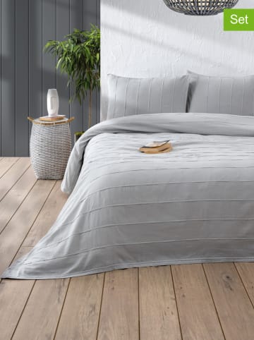 Colorful Cotton 3-delige bedspreiset grijs