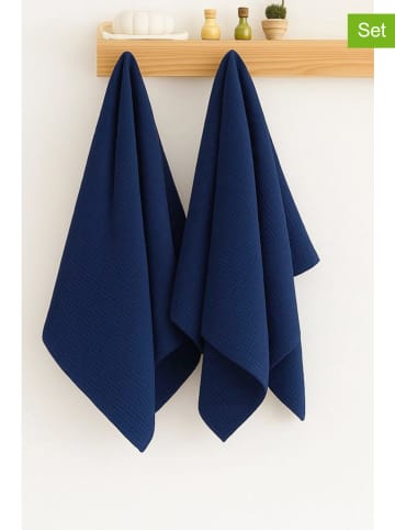 Colourful Cotton 2-delige set: handdoeken "Soho" donkerblauw