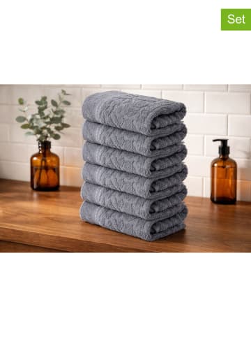 Colourful Cotton 6-delige set: gastendoeken antraciet