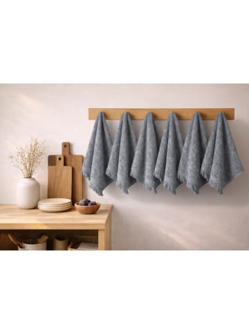 Colourful Cotton 6er-Set: Gästehandtücher in Anthrazit