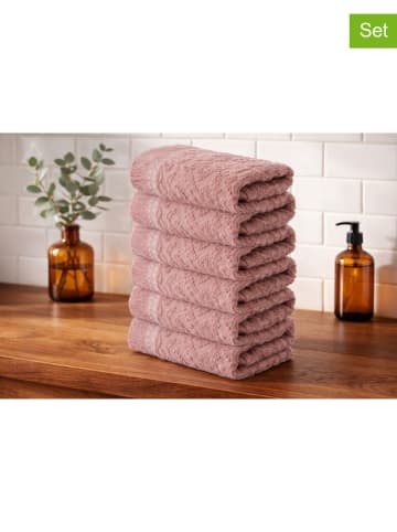 Colourful Cotton 6er-Set: Gästehandtücher in Rosa