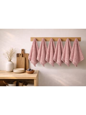 Colourful Cotton 6er-Set: Gästehandtücher in Rosa