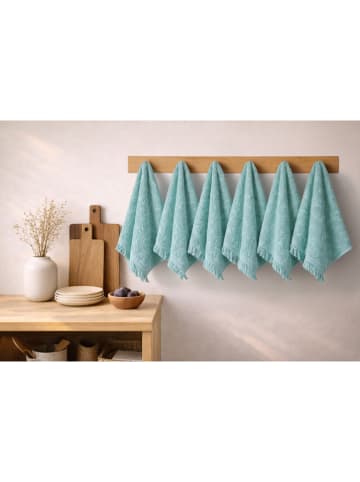 Colourful Cotton Ręczniki (6 szt.) w kolorze turkusowym dla gości