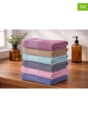 Colourful Cotton 6-delige set: gastendoeken meerkleurig