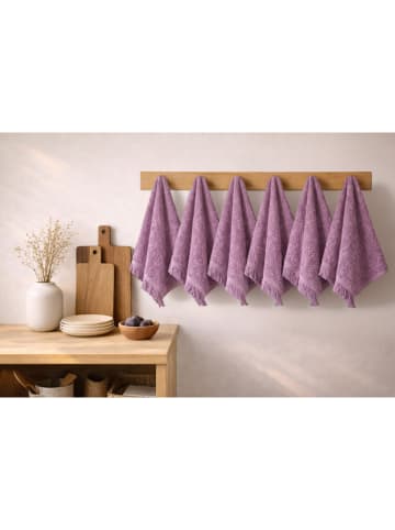 Colourful Cotton Ręczniki (6 szt.) w kolorze fioletowym dla gości