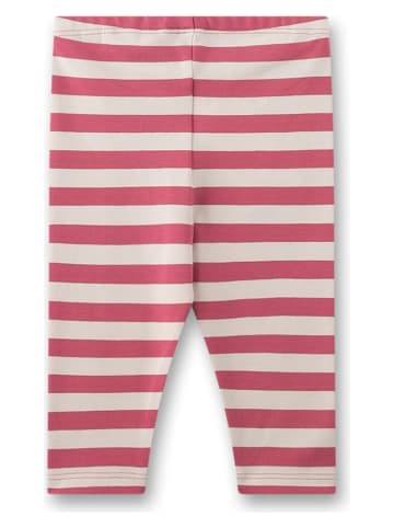 Sanetta Kidswear Legginsy w kolorze jasnoróżowo-kremowym