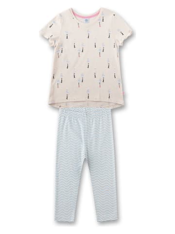 Sanetta Pyjama in Beige/ Hellblau