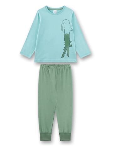 Sanetta Pyjama in Hellblau/ Grün