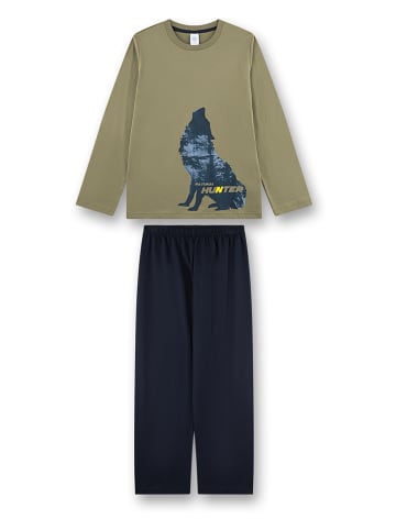 Sanetta Pyjama in Khaki/ Dunkelblau