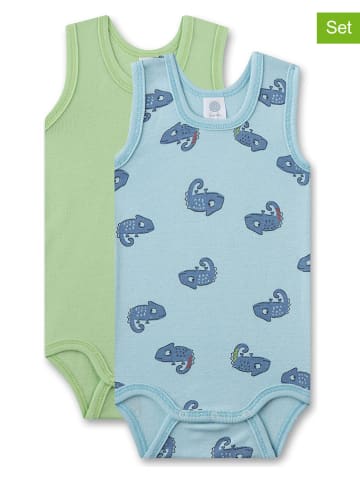 Sanetta 2-delige set: rompers groen/lichtblauw