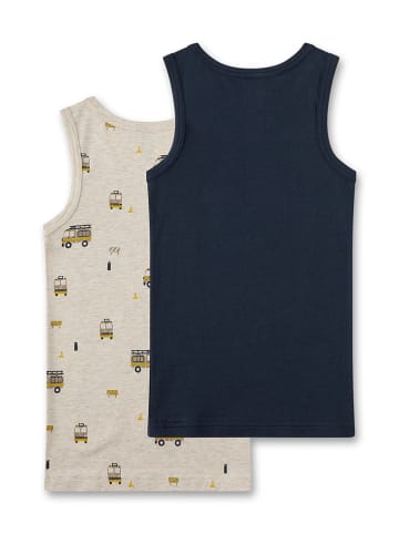 Sanetta 2-delige set: hemdjes donkerblauw/beige