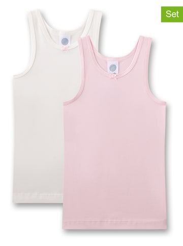 Sanetta 2-delige set: hemdjes wit/lichtroze