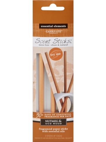 CANDLE-LITE Duftsticks "Nutmeg & Oud Wood" in Hellbraun