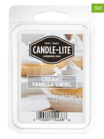 CANDLE-LITE 2er-Set: Duftwachs "Creamy Vanilla Swirl" in Weiß - 2x 56 g