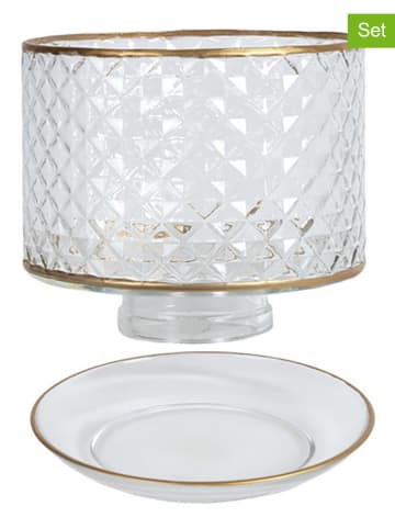 Woodbridge 2tlg. Set: Kerzenschirm in Transparent/ Gold - Ø 15 cm