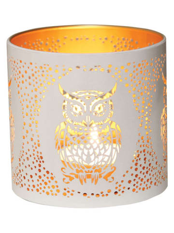 Woodbridge Duftlampe "Owl" in Weiß/ Gold - (H)10,5 cm - Ø 10,5 cm