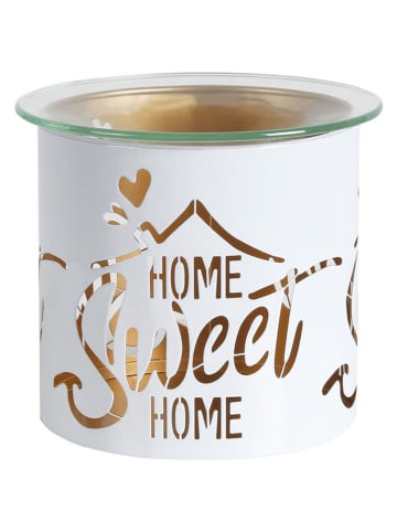 Woodbridge Duftlampe "Home Sweet Home" in Weiß/ Gold - (H)10,5 cm - Ø 10,5 cm