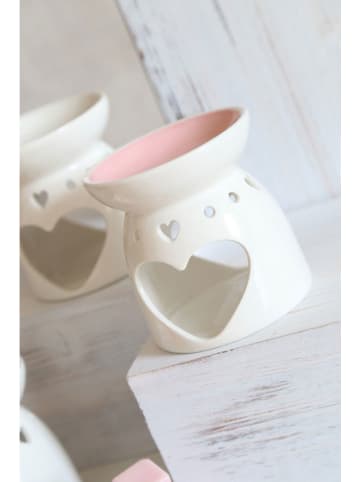 Woodbridge Duftlampe ''Heart'' in Weiß/ Rosa - (L)10 cm