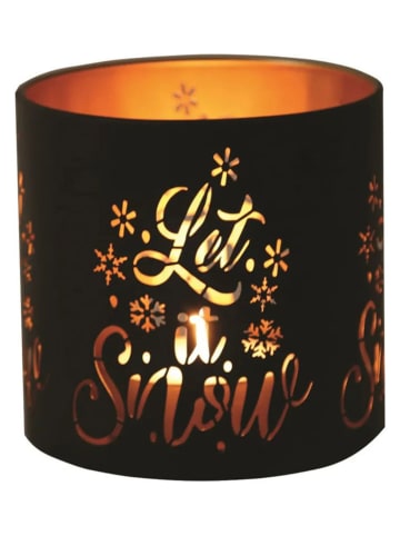 Woodbridge Duftlampe "Let it Snow" in Schwarz/ Gold - (H)10,5 x Ø 10,5 cm 