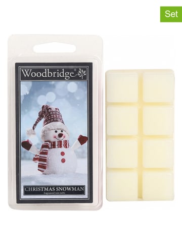 Woodbridge 2er-Set: Duftwachs "Christmas Snowman" in Creme - 2x 68 g