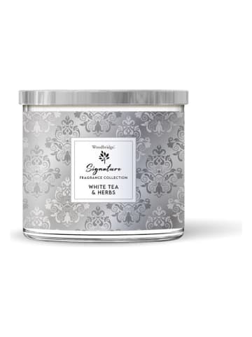 Woodbridge Duftkerze "White Tea & Herbs" in Grau - 410 g