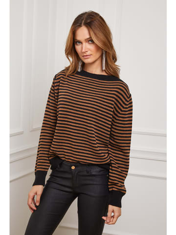 So Cachemire Trui "Astrobal" zwart/camel