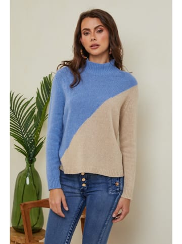 Joséfine Pullover in Hellblau/ Beige